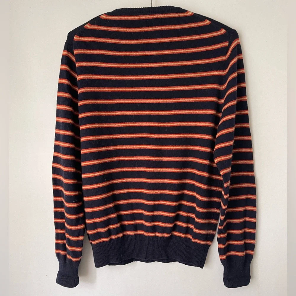 Y2K‎ Lambs Wool Sweater Navy/Orange/Cream Stripe S